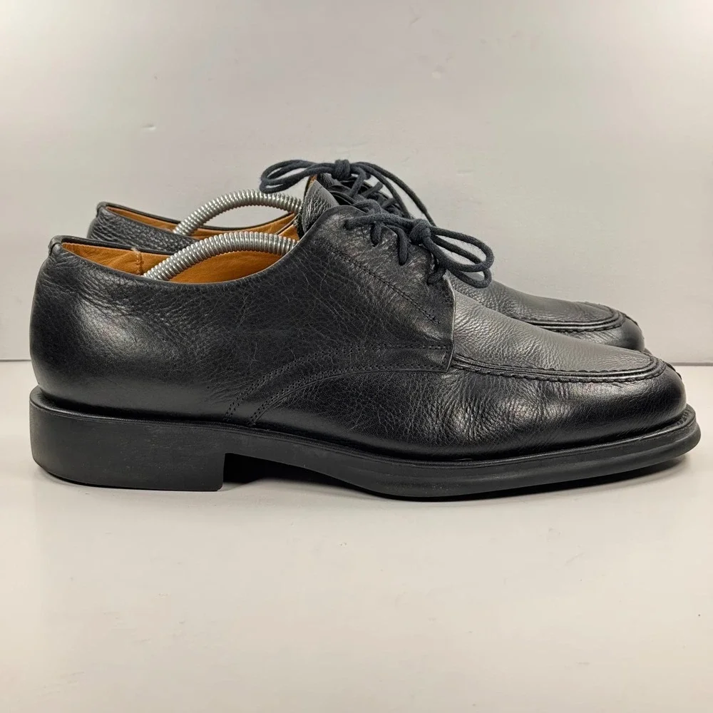 Sandro Moscolo Mens Black Leather Anatomic Gel Apron Toe Derby Shoes 11 D